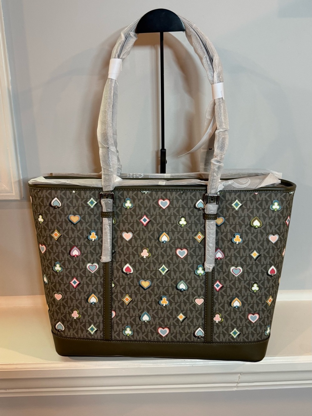 Michael Kors Olive MK vegas themed Tote NWT